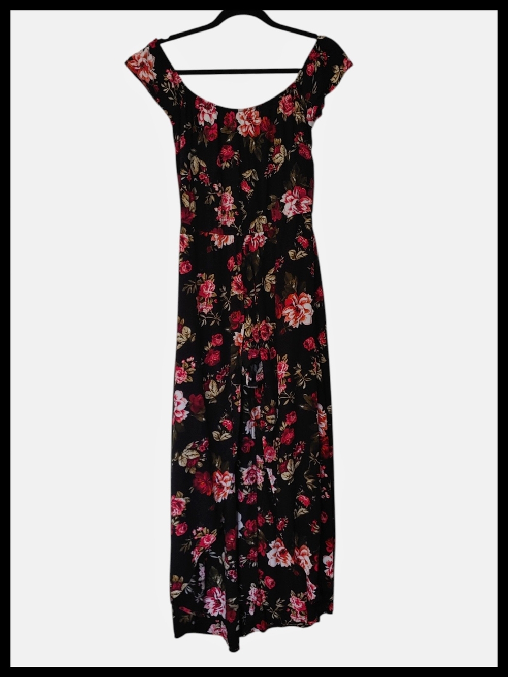 Black Floral Maxi Romper/Shorts/Dress - Picture 1 of 4